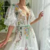 Lucy Graduation Gown Ball Wedding Party Line A Floral Embroidery Fabric Luxurious Evening Dresses Elegant Women 2024 Women's