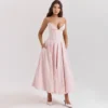 Suninheart Fashion Summer Dresses 2024 Pink Strapless Wedding Guest Long Corset Dress Elegant Flare Party Dresses Women Clothing - Image 2