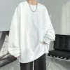2024 Hoodies Jacquard Sweatshirt Mens White Pullover Streetwear Casual Fashion Clothes Mens Oversized Korean Harajuku T Shirt - Image 2