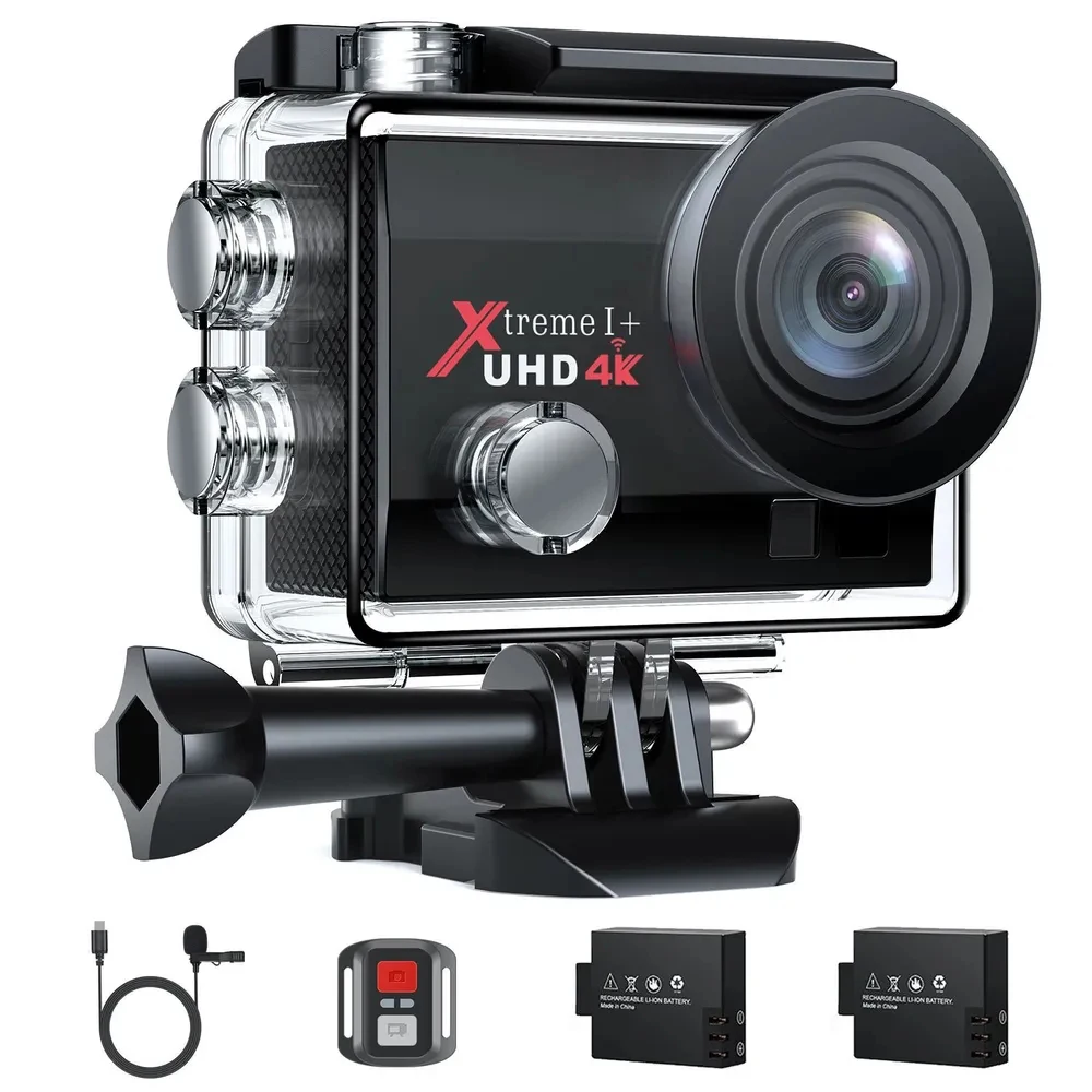 Go Pro Sports Action Camera 4K 30FPS 20MP Digital Camcorder 170° Wide Angle IP66 EIS with External Microphone Remote Control