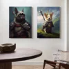 Vintage Dog Portrait Dog Soldier Helmet Bulldog Basset Hound Animal Art Posters Canvas Painting Wall Prints Pictures Home Decor - Image 2