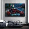 Future Sci-Fi Cyberpunk Art Poster Night City Street Scenery Canvas Painting Sports Car Wall Art Picture for Home Room Decor - Image 2