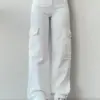 Y2K Vintage Cargo Pants Women's Sports Streetwear Techwear Harajuku Parachute Pants Pocket Sweatpants Wide Leg Joggers Trousers