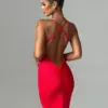 Mozision Spaghetti Strap Backless Sexy Maxi Dress For Women Fashion Summer New Sleeveless Bodycon Club Party Long Dress Elegant