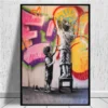 Banksy Graffiti Wall Personal Color Art Character Abstract CanvasPainting Poster Print Picture Living Room or Bedroom Wall Decor - Image 3