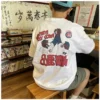 Fashionable Korean casual retro printed cartoon T shirt for men y2k personalized cotton street hip hop couple half sleeved top - Image 4