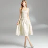 Diamonds Spaghetti Strap Midi Jacquard Dresses for Women Designer Elegant Backless Sexy Prom Party Evening Gown Sleeveless Dress - Image 4