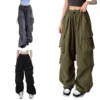 Streetwear Hip Hop Cargo Pants Women Fashion Pockets Oversize Loose Trousers New Summer Bf Korean High Waist Wide Leg Pants - Image 5