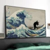 Funny Van Gogh the Starry Night Cat Canvas Wall Art Famous Oil Painting Black Poster Floral Colorful Abstract Gallery Room Decor - Image 5