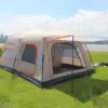 2 Bedroom 1 Hall Camping Tent 5-8 Person Double Layers Oversize Thickened Rainproof Tent Outdoor Family Camp Tour Equipment