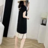 Summer New Round Neck Fashion Short Sleeve Midi Dress Women High Street Casual Loose Patchwork Dresses Elegant Pleated Vestidos - Image 4