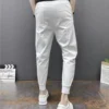 Spring Summer Men's Casual Pants Joggers Ankle Elastic Waist Drawstring Streetwear HipHop White Black Harem Pants Man Trousers - Image 3