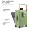 2024 New Wide Trolley Suitcase Women's 20 Inch Carry-On Case Front Opening Computer Compartment Password Charging Luggage 24" - Image 3