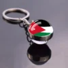Jordan Keychain Kuwait Keyring Wooden Keyring National Flag Cabochon Glass Small Pendant Multiple Keychains - Image 2