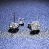 Luxury Platinum Pt950 Moissanite Diamond Earrings for Women Deluxe Square Wrap D Color Wedding Earrings Jewelry - Image 2