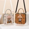 2023 Retro Female Shoulder Bag PU Leather Printing Small Handbag Purses Short Handle Bag Vintage Cross Body Bags for Women - Image 2