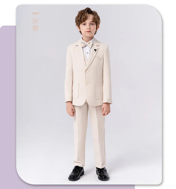 Top Quality Boys Formal Suit Ceremony Wedding Campus Student Tuxedo Dress Gentleman Kids Costume Children's Blazer Clothing Set
