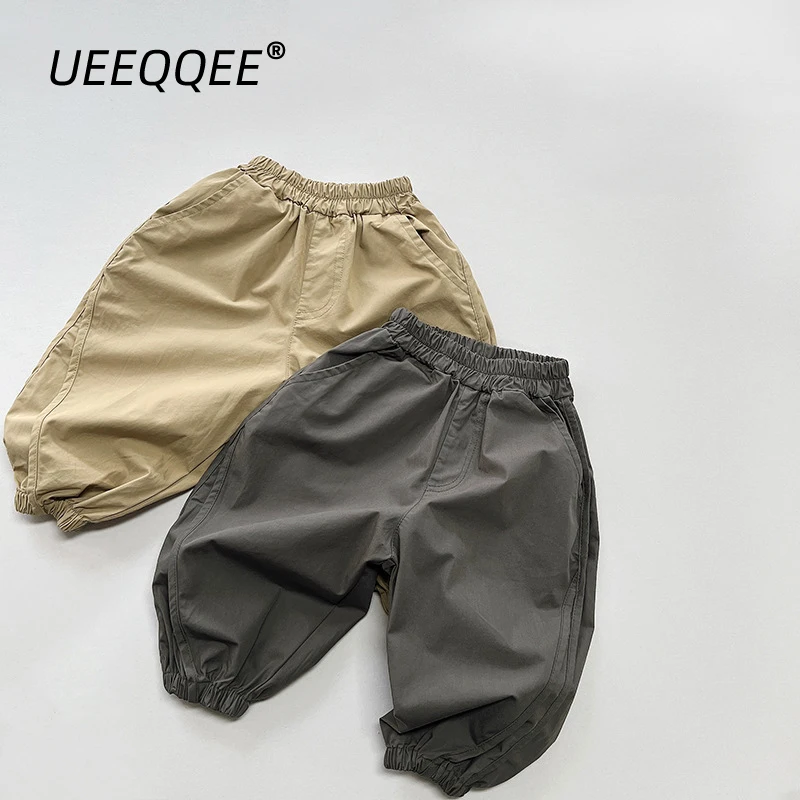 Cotton Thin Spliced 2024 Spring Summer New Children Pants Casual Boys Trousers Loose Korean Toddler Wear Kids Clothing For 1-8Y