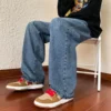 2024 New Men's Casual Long Jeans Korean Trendy Brand Loose Straight Leg Denim Pants Hip Hop Solid Color Trousers Streetwear - Image 3