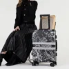 New PVC leather travel luggage Women fashion rolling luggage Men luxury trolley suitcase Aluminum frame boarding password box - Image 3