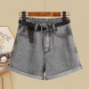 Spring and Summer Suit Women's 2023 New Korean Version Sunscreen Shirt Vest Slimming Versatile Denim Shorts Three-piece Set - Image 6