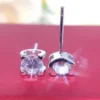 2CT/Piece Solid 14K White Gold AU585 Earrings Stud Diamond Women Engagement Earrings Pure Gold Lasting Forever - Image 4