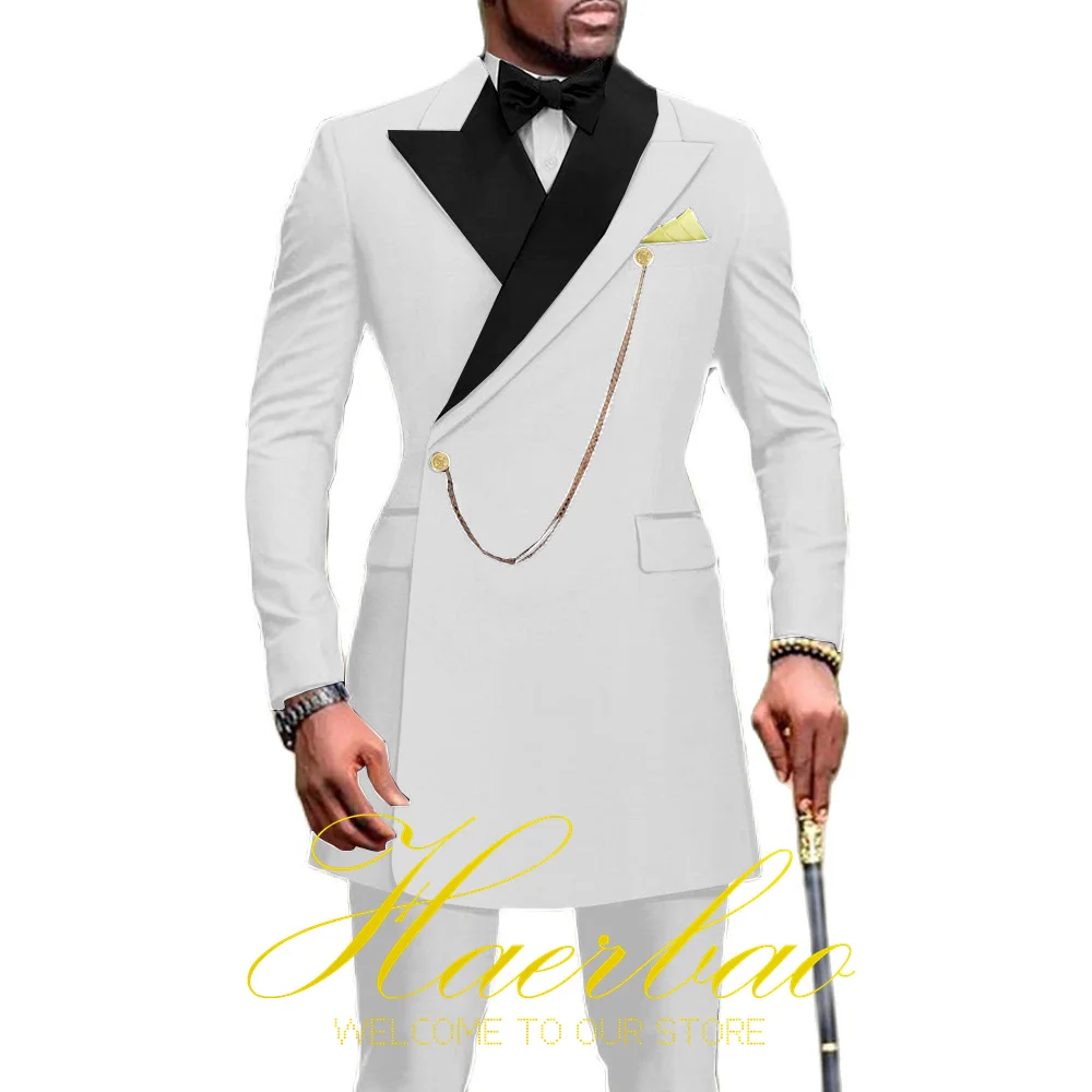 2023 New Indian Style Men's Wedding Tuxedo 2-piece Set Gun Collar Jacket Pants Groom Blazer Male Custom Suit