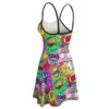 Panels Crazy Colorful Girly Comic Book Pop Art Strappy Dress Women's Sling Dress Graphic Cool Sexy Parties Funny Geek Woman's - Image 5