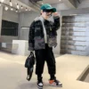 Winter Boys Clothing Denim Plus Wool Padded Jacket Color Print Jeans Tops For 5 7 9 11 13 14 Years Boys jacket Inside plush coat - Image 4