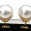 TOP 8MM AAA GRADE PERFECT ROUND WHITE AKOYA PEARLS EARRING 14K/20 SOLID GOLD