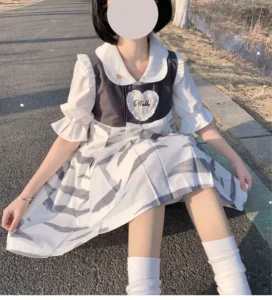 Japan Kawaii Jk Chic Dress Summer New Cute Elegent Party Dress Female Y2k Vest Girly Harajuku Mini Vestidos Sweet Dress Clothes - Image 2