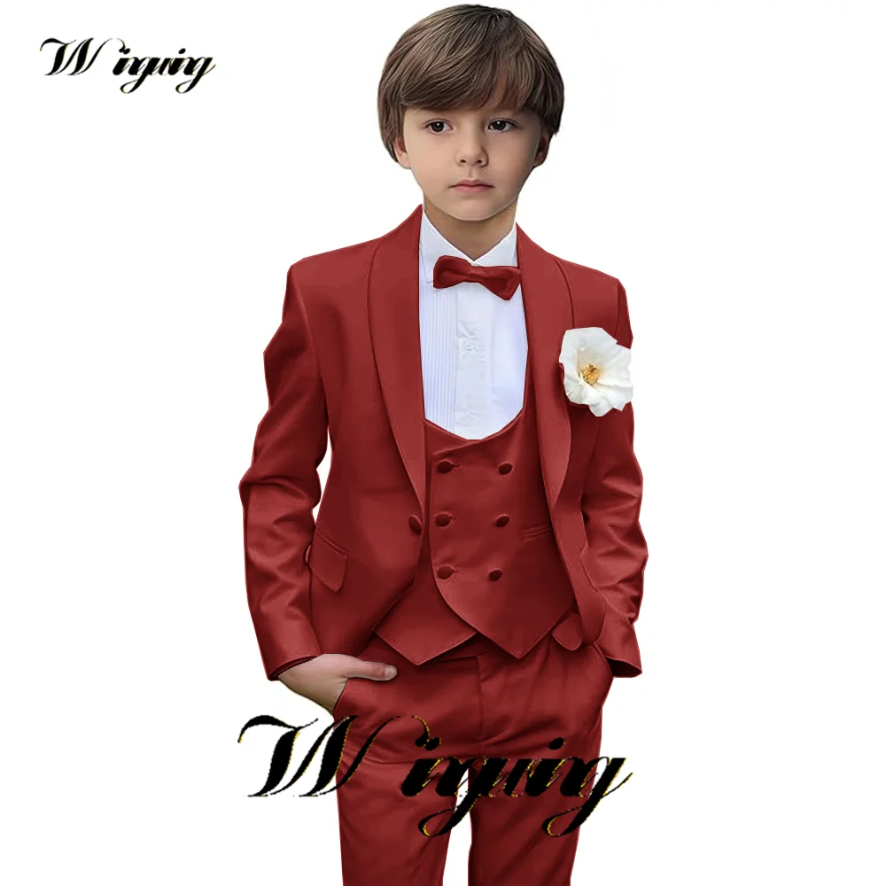 Boys 2-16 Year old Suits Three-piece Jacket Pants Vest Wedding Kids Tuxedo Formal Slim Fit Clothes