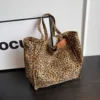 Leopard Casual Totes For Women Large Capacity Fashion Shoulder Bags Soft Cloth Big Leisure Or Travel Bags Korea Lazy breeze Bags - Image 3