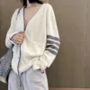 Women's hot selling long sleeved autumn and winter cashmere women's V-Neck Sweater TB style new women's cashmere casual cardigan - Image 5