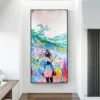 Moderne Landschaft Graffiti Kunst Poster Und Drucke Mädchen Straße Pop Kunst Wand Leinwand Malerei Bild Cusdros Wohnzimmer Decor - Image 3