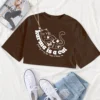 Taylor Karma Is A Cat Crop Tops Taylor Midnights Crop Tops Music Album Gift for Her Swift O-Neck Short Sleeves Crop Tops - Image 6