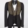 Luxurious Jewelry Ornament Tuxedos Men Suits 3 Pieces Wedding Groom Dinner Party Shawl Lapel Male Prom Blazers Ternos Completo