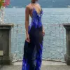 Tossy Backless Contrast For Women Maxi Dress Sheer See-Through Slim Summer Fashion Holiday Beach Party Dress Female Halter Dress
