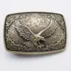 Hot Sale Rectangular shape western Cowboy Bronze & Sliver Flying Eagle Belt Buckle