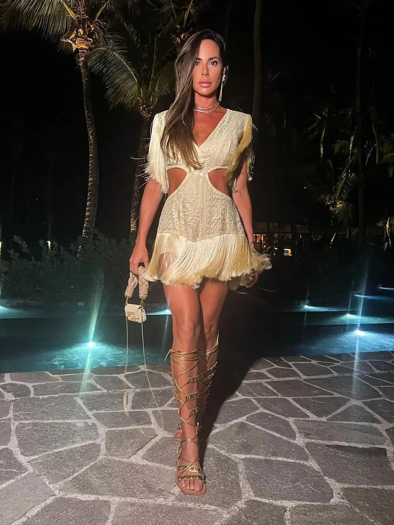 2024 New Sexy Women Black Leopard Tassel Mini Dresses Deep V Sleeveless Naked Waist Dress Summer Party Evening Female Vestidos