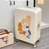 Original baby white puppy suitcase trolley box Silent universal wheel durable and cute luggage 20/26 - Image 2