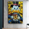 Disney Donald Duck Canvas Painting B Bitcoin Money Crypto Rain Canvas Painting Graffit Posters and Prints Wall Art Pictures Gift - Image 5