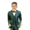 Jacquard Boys Suit Wedding Tuxedo 3 Piece Formal Kids Jacket Set Pattern Young Full Outfit костюм для маль Terno Infantil Menin