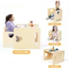 4 in 1 Montessori Weaning Kids Table and Chair Set,Desk for Toddler Reading,Activity Cube Chair,Step Stool - Image 6