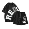 Men's casual Shorts Set alphabet print T-shirt two piece set summer high street hip hop casual wear - Image 3