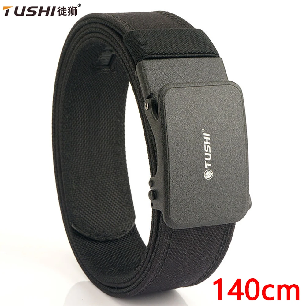 TUSHI Official Genuine Men's 140cm Military Tactical Belt 1100D Thick Nylon Alloy Automatic Buckle IPSC Gun Belt Girdle Male