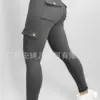 Women's Pants 2023 New All Season Pocket Work Suit Fitness Pants High Elasticity Tight Yoga Pants Quick Drying Running Pants