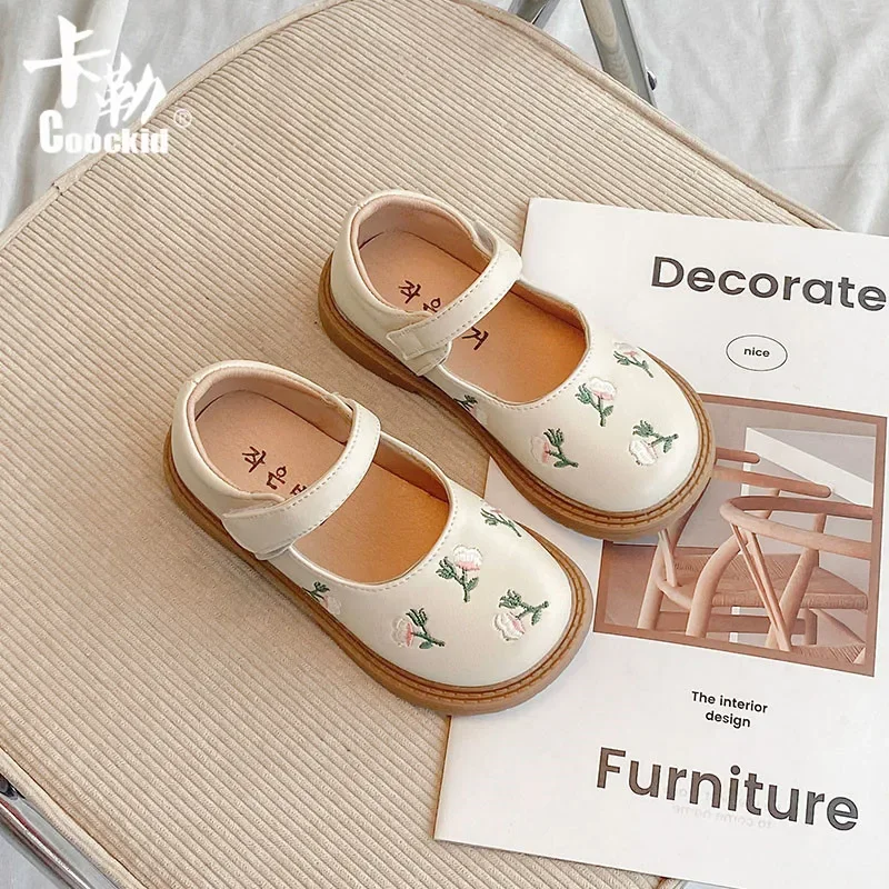 Spring Autumn Kids Leather Shoes Fashion Flower Girls Princess Shoes Infant Girls Single Shoes