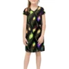 Color Feather Print Girl Princess Dress Polynesian Short Sleeved V-Neck Dresses Girly Clothing Summer Tops T-shirts And Skirts - Image 4