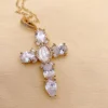 Y·YING Virgin Mary Cross Pendant Chain Necklace Mother Shell Pearl CZ - Image 3